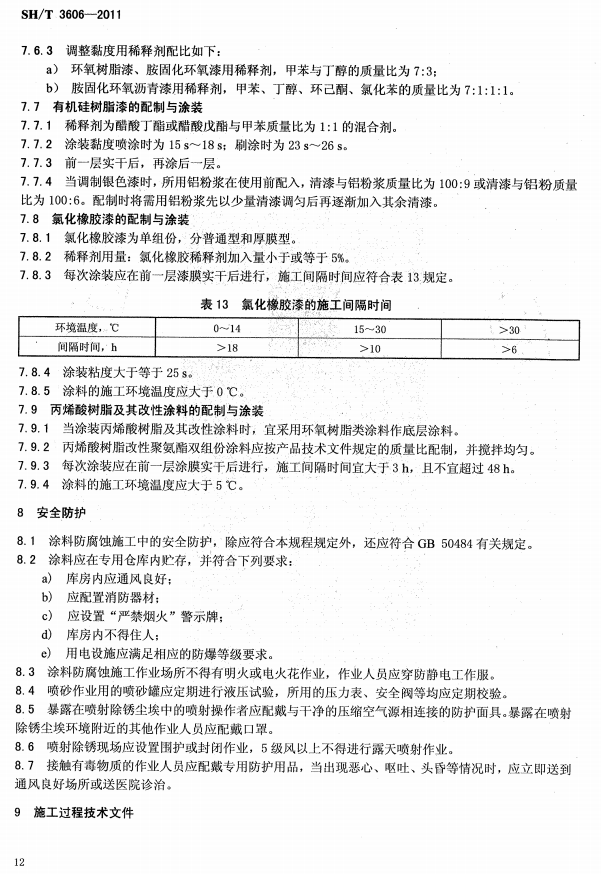 ʯ�ͻ���Ϳ�Ϸ����g����ʩ�����gҎ(gu��)�̘˜�SH/T 3606-2011-��ȫ���o